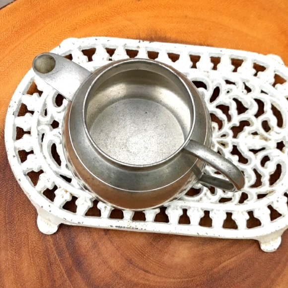 EUC SELANGOR PEWTER MID-CENTURY CREAMER AND SUGAR BOWL - Picture 4 of 10